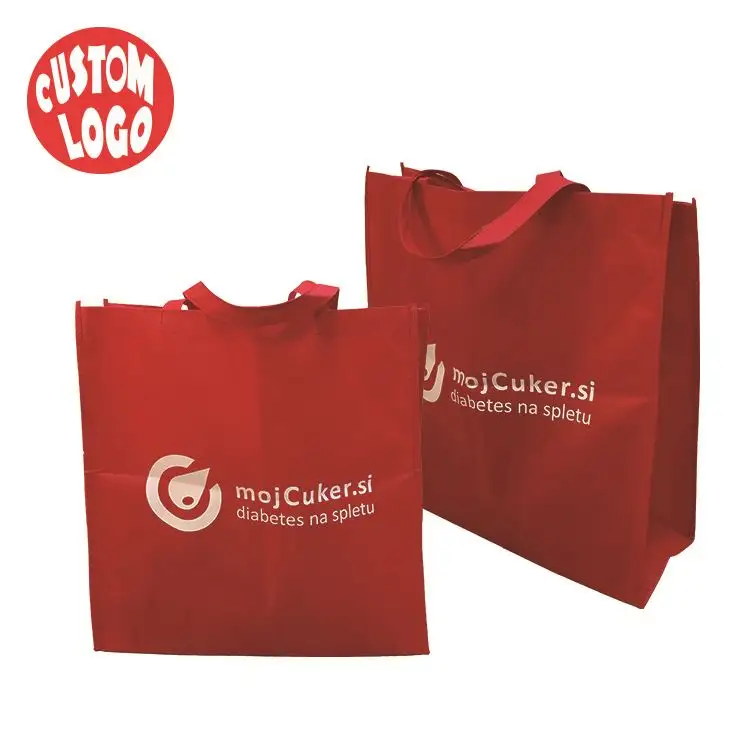 Emballage en tissu Non tissé Pp réutilisable Promotion sac Non tissé Promotion sac à provisions Logo personnalisé bon marché
