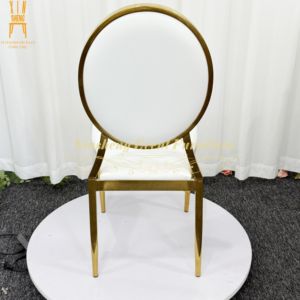 Chaise ronde en acier inoxydable de haute qualité en or Style moderne pour la fête de mariage Hote Banquet Dining - Product Image 4