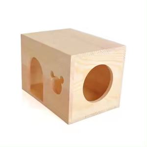 บ้านแมวไม้พับได้ทำจากไม้ลายสัตว์บ้านแมวแข็งออกแบบอย่างสวยงาม - Product Image 1