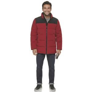 2026 Solid <b>Red</b> Black Color Windbreaker Puffer <b>Jacket</b> For Unisex Lightweight Unique Design Stylish Men's Puffer <b>Jacket</b> - Product Image 1