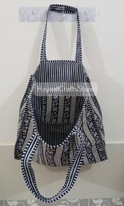 Bolsa de Mano de Algodón Indio Ligera con Estampado Artesanal, Estilo Nacional para Mujer, Diseño Panelado, Cierre Abierto, Ecológica - Product Image 2
