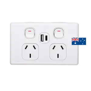 CLIPOL NPE brand saa approval Double pole Australia wall socket USB charger Type A+C quick charger 4.2A usb charging socket
