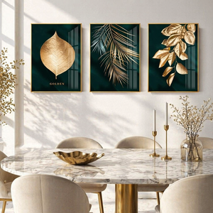 <span class=keywords><strong>Art</strong></span> mural abstrait moderne en feuille d'or, impression sur toile personnalisée avec cadres muraux, décoration de la maison, salon - Product Image 1