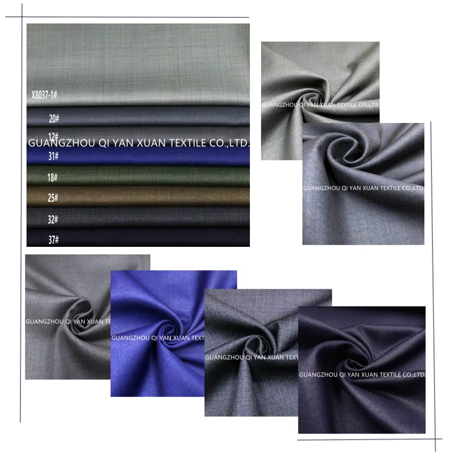 Fabricant de tissu de pantalon de costume d'été mince TR 80 20 couleurs unies pour hommes