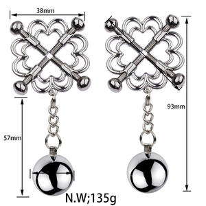 맞춤형 18+ 성인용품 하트 모양 스테인리스 스틸 니플 클램프 조절 가능한 피어싱 주얼리 및 본디지 기어 액세서리 - Product Image 6