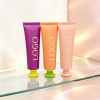 Tube cosmétique compressible avec bouchon à vis en forme de pétale de fleur, mat, coloré, vide, pour crème pour le corps, gel, impression de logo personnalisée, différentes tailles