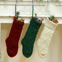 18 "Cable Knit Patroon Rustieke Gepersonaliseerde Kerst Kousen Opknoping Sokken