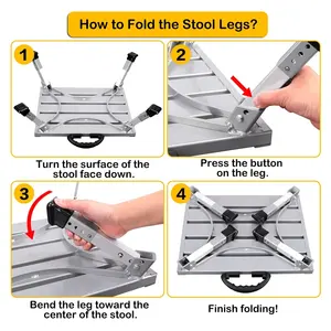 Aluminum Folding Bench Portability Portable Folding Stool Multi Functional Folding Ladder