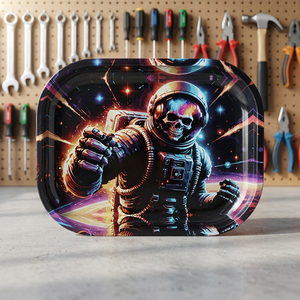 Bandeja Rectangular de Plástico con Diseño Espacial de Calavera de Astronauta, Accesorio de Almacenamiento Moderno - Product Image 3