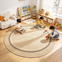 Tapis rond pour enfants en cachemire imprimé sur mesure, épais, design, doux, pelucheux, antidérapant, tapis de chambre à coucher de luxe, décoration intérieure