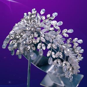 Cristal cheveux vigne mariée casque <span class=keywords><strong>front</strong></span> <span class=keywords><strong>diadème</strong></span> avec gouttelettes strass à la main accessoires de cheveux de mariage pour les femmes - Product Image 5