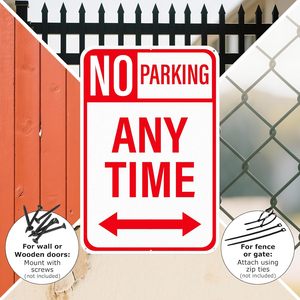 Cartello <span class=keywords><strong>di</strong></span> Divieto <span class=keywords><strong>di</strong></span> Sosta 18x12 Pollici, Rettangolare in Alluminio con Pellicola Riflettente <span class=keywords><strong>di</strong></span> Quarta Qualità, Stampato UV per Segnaletica Stradale Esterna - Product Image 4