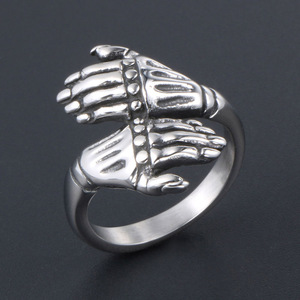 Skeleton Hand <b>Ring</b> For <b>Men</b> <b>Titanium</b> Steel Punk Style Index Finger Jewelry SA920 - Product Image 2