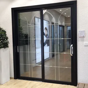 Puertas Corredera Granero Sistemas de puertas corredizas Puerta de acero inoxidable Vidrio sin marco Aleación de aluminio Exterior 128 Diseño gráfico Moderno
