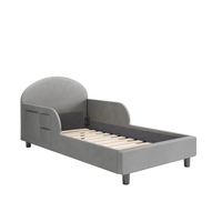 Vente en gros d'usine Mobilier pour chambre d'enfant au design moderne et simple Lit pour tout-petits en velours gris clair