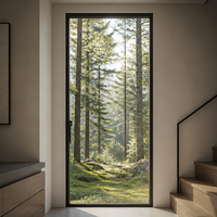 Porte coulissante panoramique en aluminium ultra-mince avec profil minimaliste de 20 mm pour des vues modernes et luxueuses sans obstruction