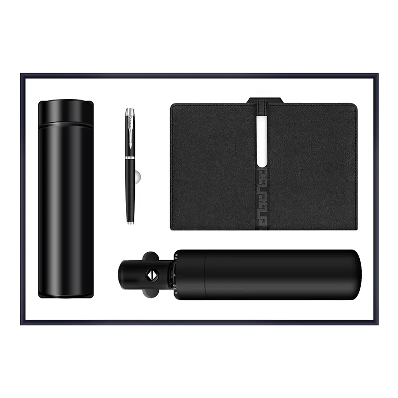 Umbrella vacuum flask A5 notebook pen 4 in 1 business gifts for christmas gift set