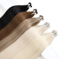 50g 60g 20 22 pouces 100% remy cheveux vierges bruts russes main attachée double dessiné génie trame extensions de cheveux extension de trame de cheveux humains