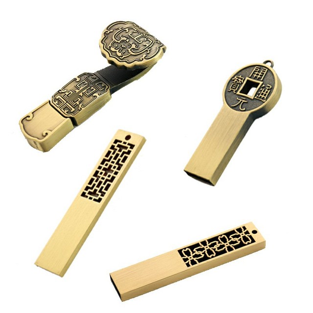 Chinese Style Usb Flash Drive Custom Logo16g Creative 32g Corporate Gifts Metal 64g Retro Flash U Disk