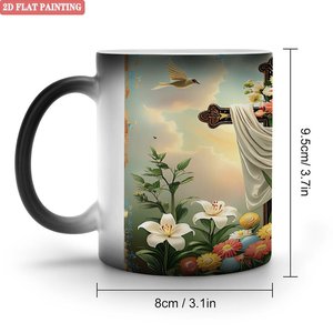 Taza Simple de Cerámica Negra de 11 oz, Resistente al Calor, para Café o Té, Estilo DIY - Product Image 1