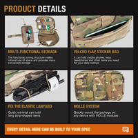 Pochette MOLLE en nylon 500D durable, accessoire pour gilet tactique, sac de poitrine, pochette pour équipement médical, EDC pour la chasse en plein air