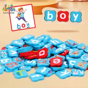 Jouet éducatif Montessori en bois pour enfants Konig Kids, jeu de lettres pour l'<span class=keywords><strong>orthographe</strong></span>, produits éducatifs pour enfants, jouets éducatifs Montessori - Product Image 2