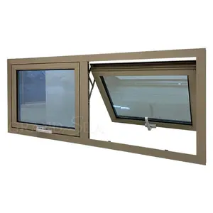 Botswana double huge hollow tinted color glass hurricane impact awning aluminium window for house patio