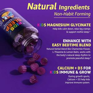 Gummies de sommeil bio véganes à marque privée OEM/ODM pour enfants, sans sucre, pour un sommeil profond et réparateur, avec mélatonine - Product Image 4