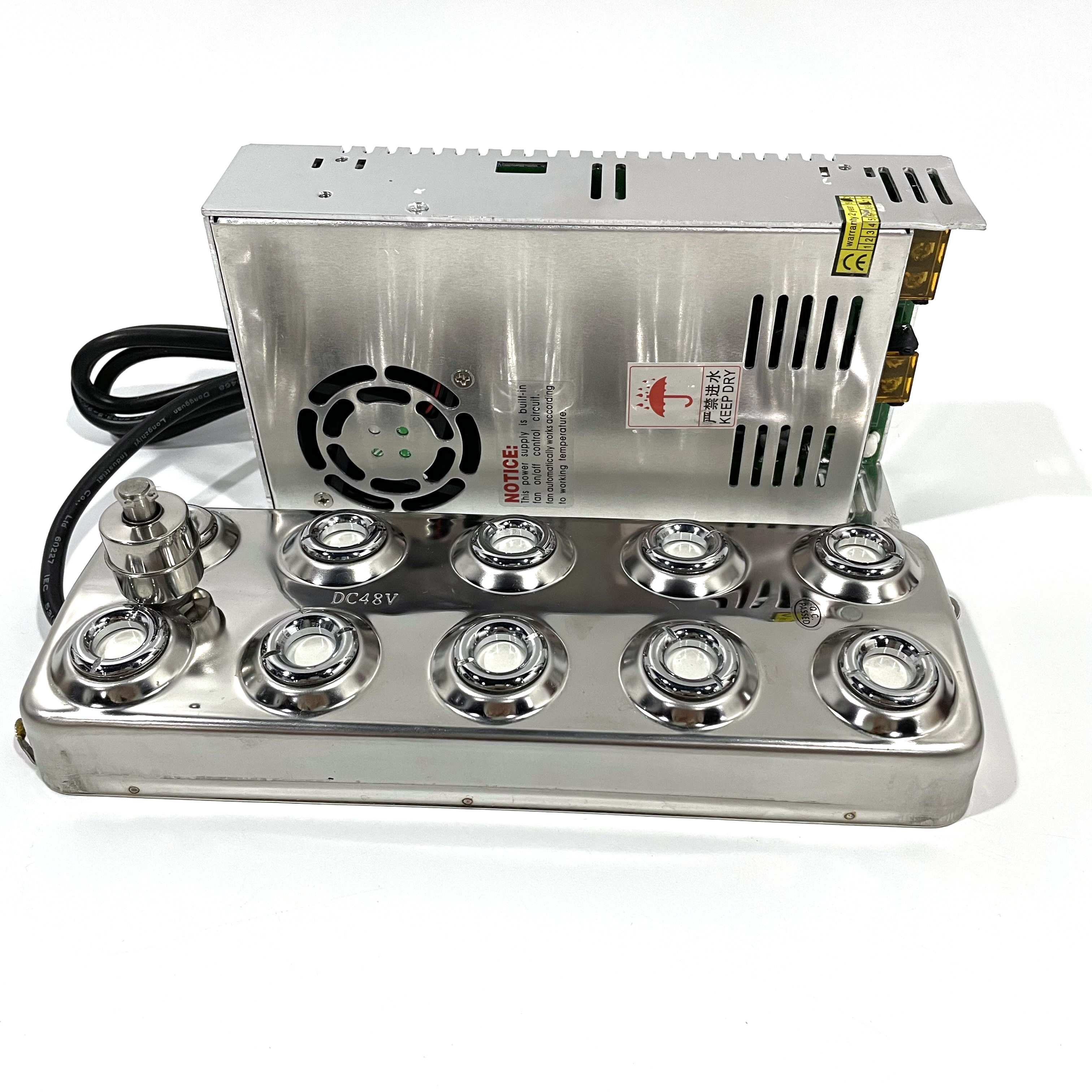 250W Ultrasonic Nebulizer 6 Heads Ultrasonic Fogger Cool Mushroom Humidifier Mist Make