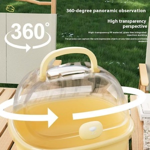 Cage transparente pour <span class=keywords><strong>hamster</strong></span> en acrylique <span class=keywords><strong>extra</strong></span> <span class=keywords><strong>large</strong></span> motif solide sur le thème de l'ours doré Palette en plastique pour l'extérieur Fournitures spéciales pour animaux de compagnie - Product Image 3