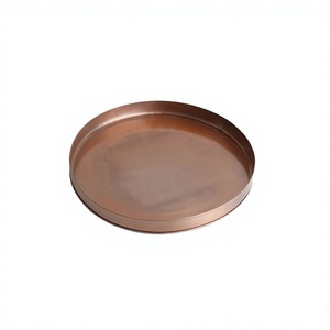 Merveilleux Design Snacks Plateau De Service En Métal Cuivre Couleur Plateau De Service De Forme Ronde Pour La Maison Hôtel Vaisselle Utilisation - Product Image 1