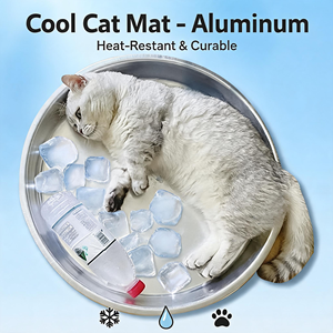 アルミ＆ステンレス製ペットベッド - 猫と犬のための耐久性のある冷却設計、夏用、取り外し可能＆洗濯可能、屋内/屋外兼用 - Product Image 4