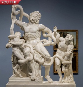 Youfine nhà máy tùy chỉnh cuộc sống nổi tiếng kích thước tay chạm khắc đá cẩm thạch laocoon và con trai của ông điêu khắc đấu tranh với con rắn - Product Image 5