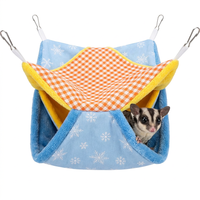 Hamac suspendu double couche chaud pour l'hiver pour Petaurs, Écureuils, Rats de compagnie - Lit-nid en peluche pour petits animaux de compagnie 11" x 11" (28x28cm)