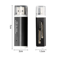 Lector de Tarjetas USB Multifuncional Colorido, Mini Adaptador Portátil para Tarjetas TF/SD/MS/M2 para Computadoras y Laptops/USB2.0 de Alta Velocidad 480Mbps