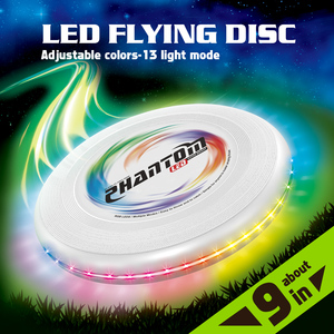 MILI 9 ''Rechargeable LED Light up Flying Disc Glow in the Dark Family Jeux interactifs Sports de plein air Jouets pour l'été - Product Image 2