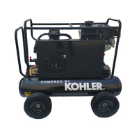 Compresseur d'air alimenté au gaz 6.5HP 18CFM Réservoir d'air portable 115PSI 9 Gal à essence pour machines de chantier d'atelier