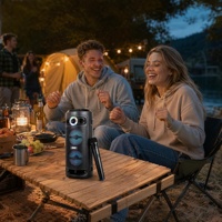 Haut-parleur portable multifonctionnel sans fil avec radio FM, entrée USB, haut-parleur de karaoké portable en plastique de 4 pouces avec micro, batterie 1200 mAh