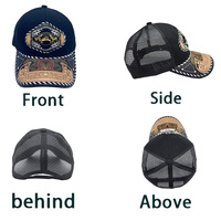 Gorra de Béisbol Unisex de 6 Paneles con Logo 3D Metálico Estilo Occidental, Informal, de Mezclilla, Lona, Jersey, Malla, para Pesca, Playa y Aire Libre
