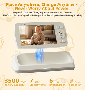 1080P Baby <span class=keywords><strong>Monitor</strong></span> Smart Base di ricarica per visione notturna promemoria di rilevamento del grido di alimentazione 3500mah Baby <span class=keywords><strong>Monitor</strong></span> con <span class=keywords><strong>WIfi</strong></span> - Product Image 5