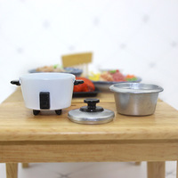 Cuiseur à riz électrique en métal miniature pour maison de poupée jouet d'ustensiles de cuisine bricolage avec jouet modèle de valeur éducative