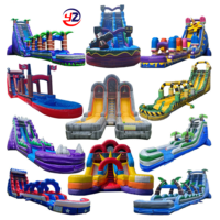 Château gonflable commercial économique à thème avec toboggan et zone de saut, en vente