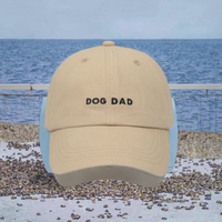 Casquette de baseball unisexe tendance non structurée en tissu doux pré-lavé avec broderie « Dog Dad »