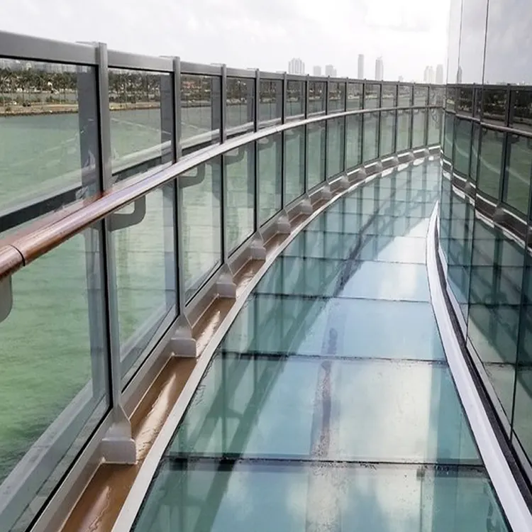 Lantai Kaca Tempered Laminasi Harga Keamanan Bangunan Aman Laminasi Kaca Lantai Jalan Setapak Pabrik Jembatan