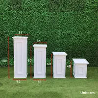 Colonne carrée moderne en PVC, accessoires de mariage de haute qualité, chemin de table blanc pour la décoration de banquet, socle