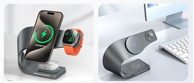 ชุดไทเทเนียมสีเทาสี่ในหนึ่งชุดพร้อมหัวชาร์จเร็ว PD 20W