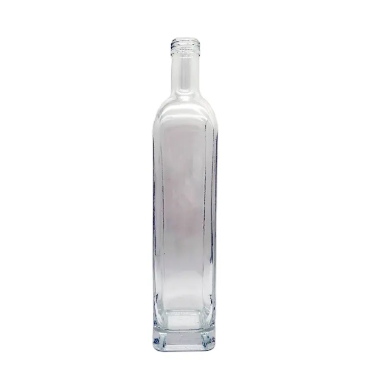 Garrafa de vidro quadrada da vodka de 700ml da alta qualidade com rolha de cortiça