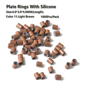 Plaque Bord Silicone Cuivre Micro Anneaux 4.0*3.0*4.0mm Blonde 1000 pcs/Lot Dreadlock Perles Cheveux Poignets pour Tresses - Product Image 5