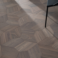 Parquet en noyer noir américain, type Pentagon, multicouche, avec joint mâle et femelle, pour maisons de luxe