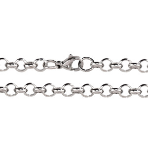 Cadena de Eslabones en Forma de O de Acero Inoxidable Chapada en Oro de 5 mm, Collar y Pulsera de Estilo Punk para Hombre con Circonita Cúbica - Product Image 3